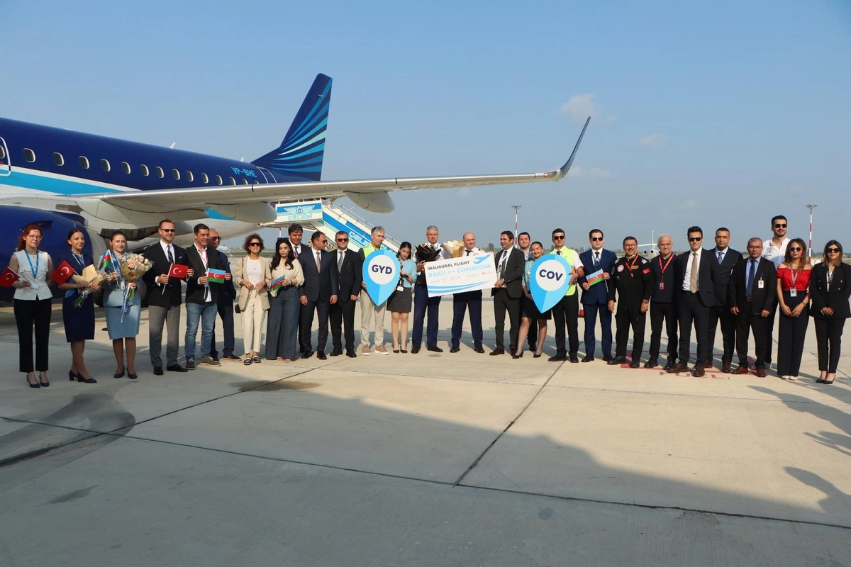 AZAL выполнил первый рейс в турецкий Международный аэропорт Чукурова