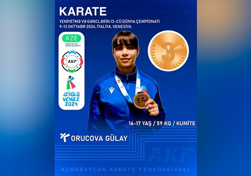 Азербайджанская каратистка завоевала бронзовую медаль на чемпионате мира в Италии