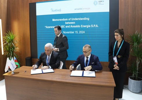 Азерэнержи и Ansaldo Energia будут сотрудничать по декарбонизации, зеленому водороду