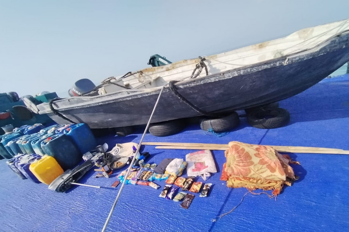 Гражданин Ирана пытался пересечь границу Азербайджана на лодке в Каспийском море - ВИДЕО