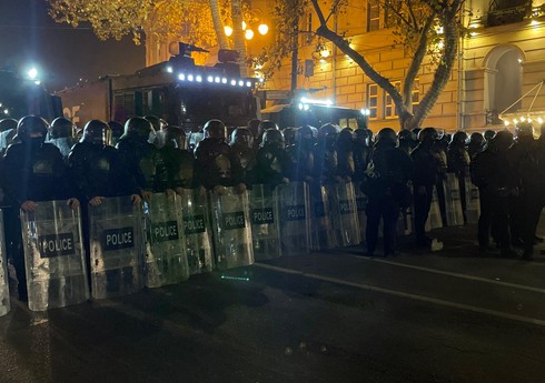 Митингующие в Тбилиси разбили стекла здания парламента
