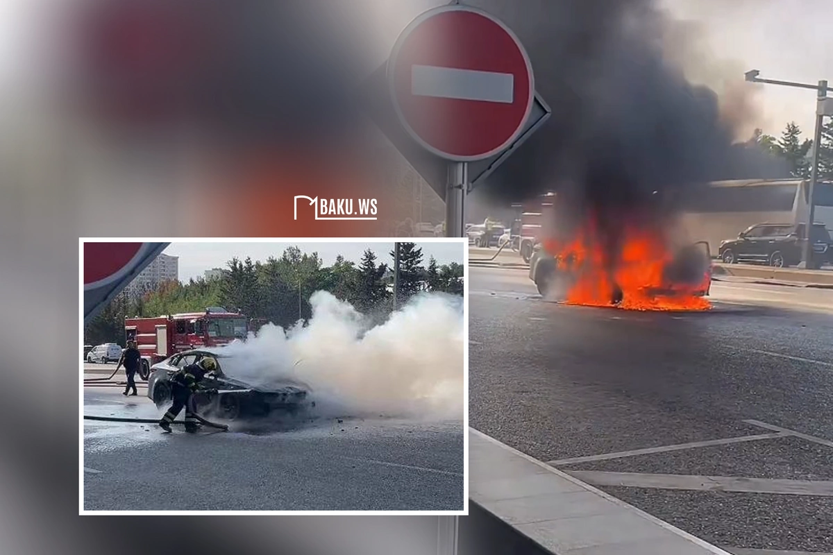 На проспекте Бабека загорелся автомобиль