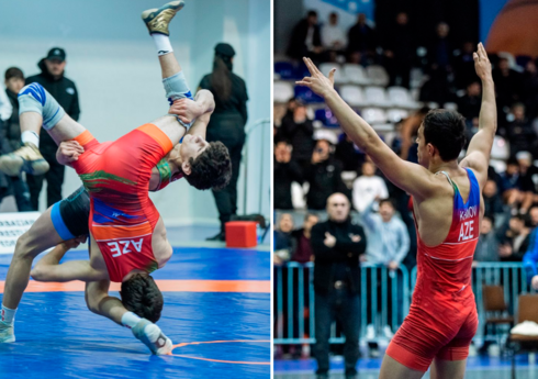 Определились победители первого дня чемпионата Азербайджана по борьбе