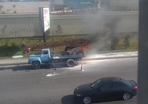 Пожар на кране на проспекте Зии Буниятова вызвал затор