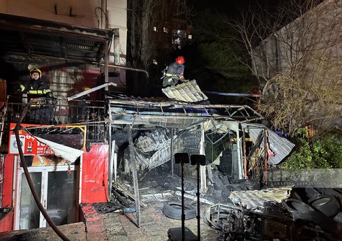 Пожар на объекте в Насиминском районе столицы потушен