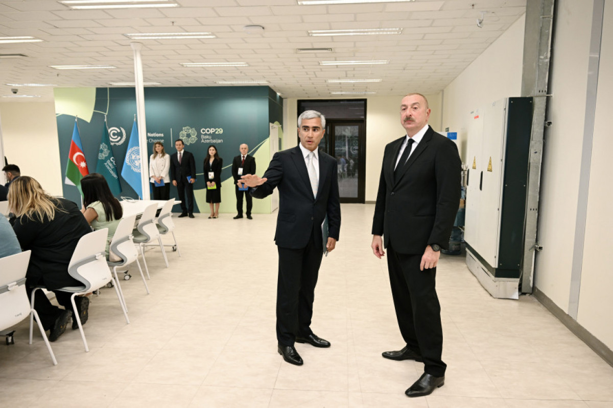 Президент Азербайджана ознакомился с работой, проделанной в рамках подготовки к COP29 на Бакинском Олимпийском стадионе