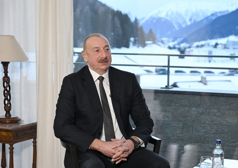 Президент Ильхам Алиев поделился публикацией в связи с визитом в Давос