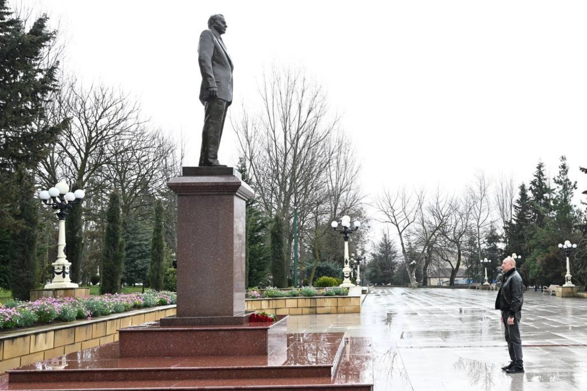 Президент Ильхам Алиев совершил визит в Шамахинский район