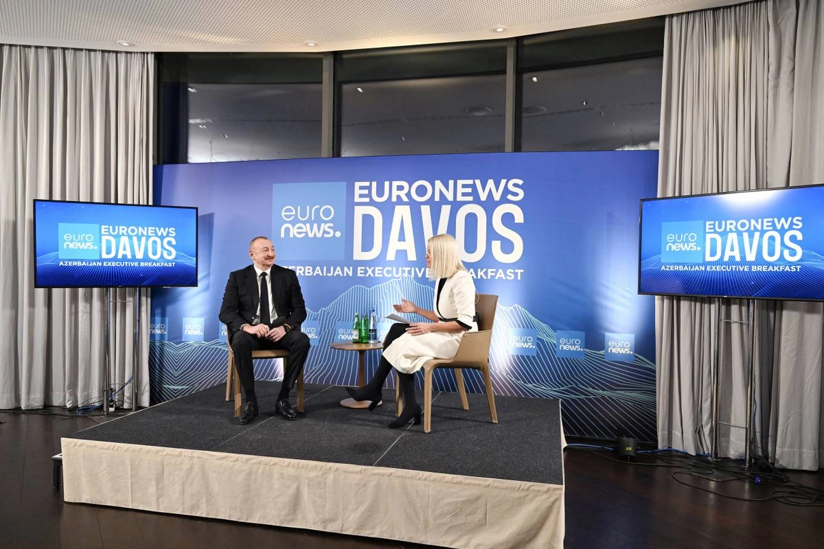 Президент Ильхам Алиев в Давосе дал интервью Euronews