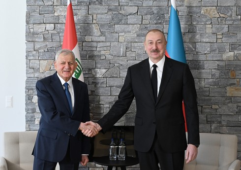 Президент Ильхам Алиев встретился с президентом Ирака в Давосе