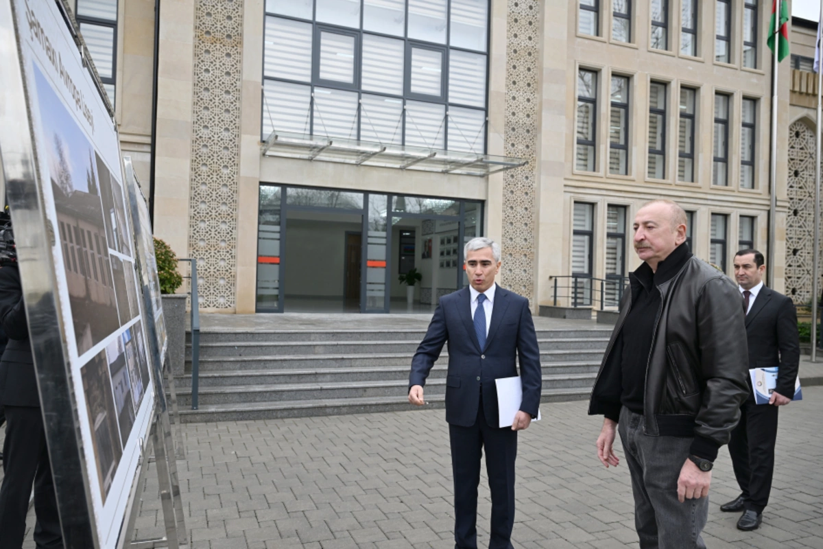 Президент принял участие в открытии нового здания Европейского лицея в Шамахы