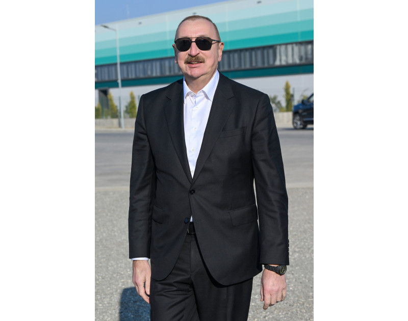 Президент заложил фундамент производственного предприятия ООО Saloglu Qarabağ в Агдамском промпарке