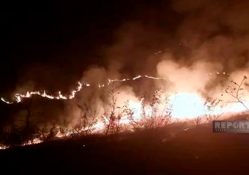 Тушение пожара в Агдаме и Агдере осложняется взрывами мин