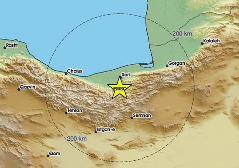 У каспийского побережья Ирана произошло землетрясение