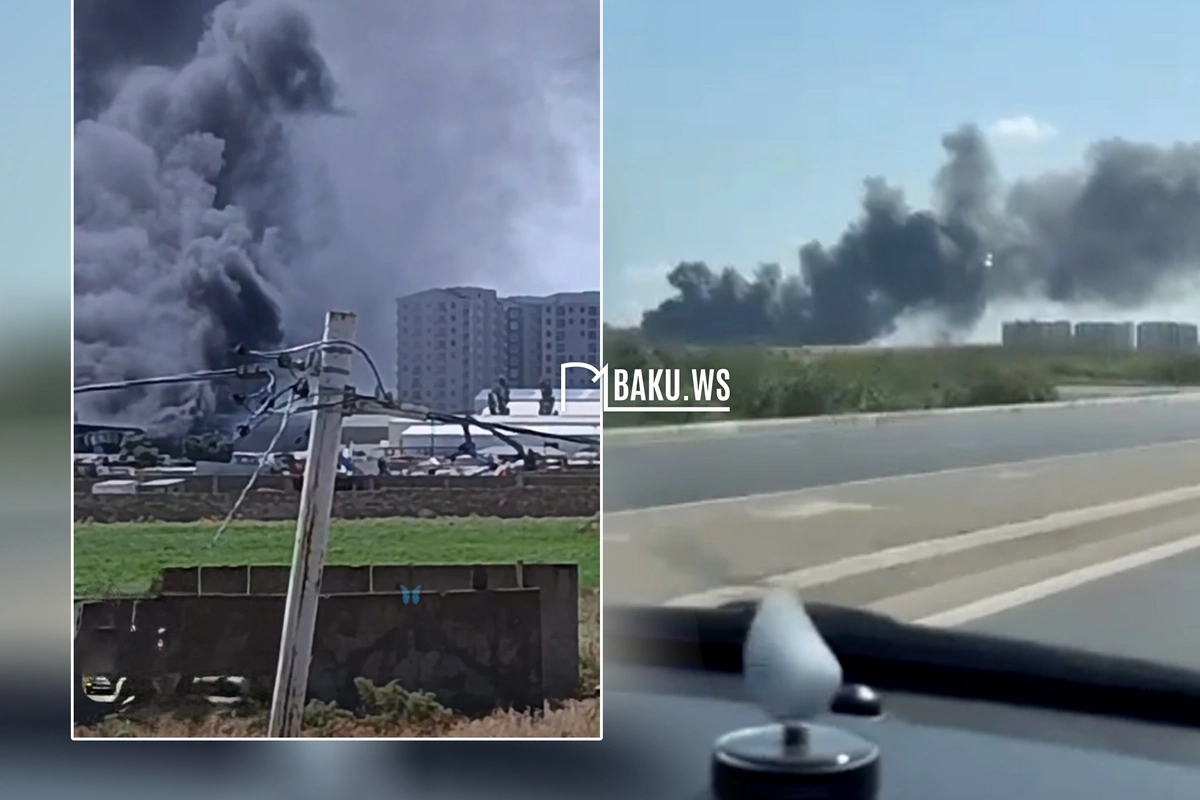 В Абшеронском районе горит завод по производству красок