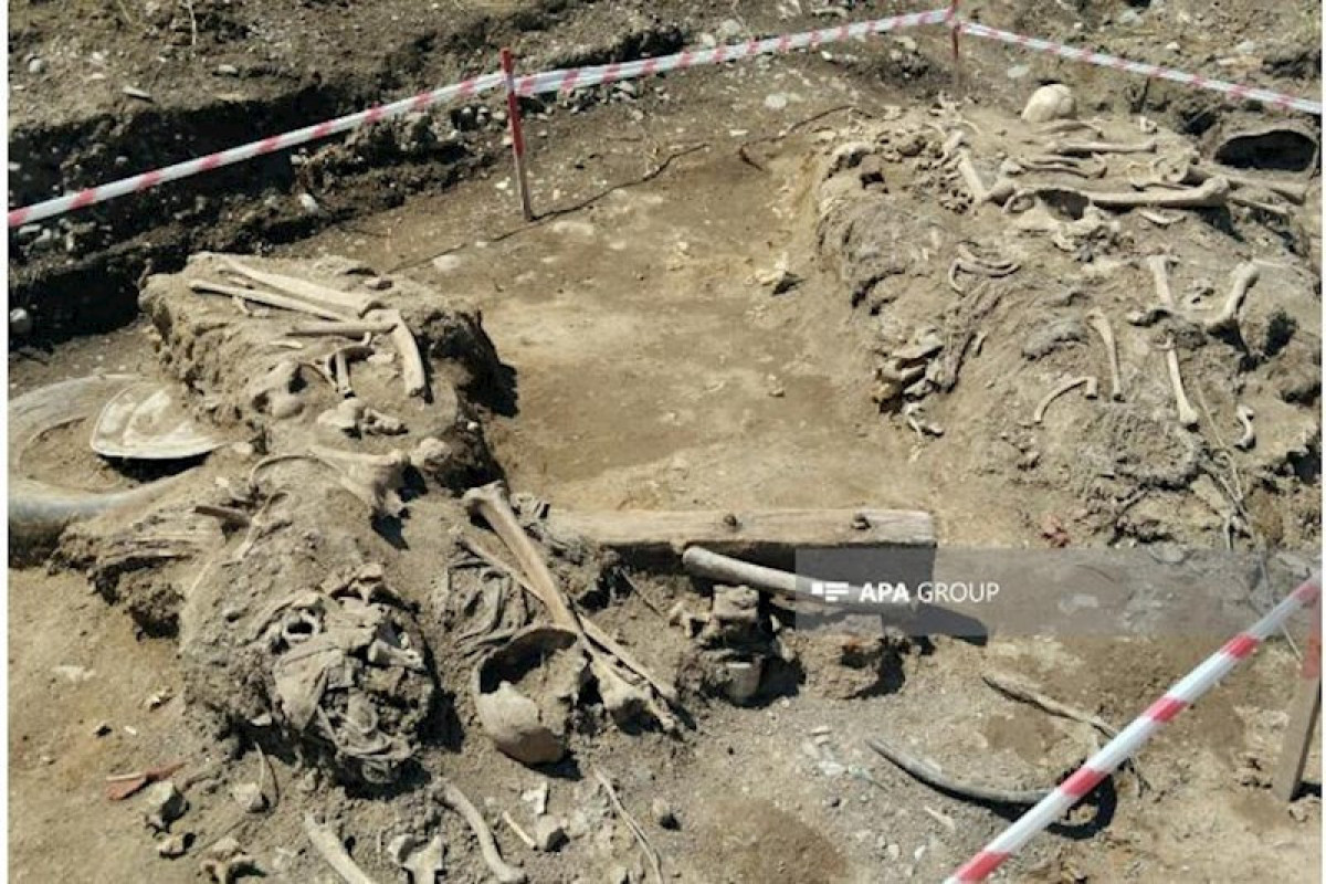 В Агдаме во время земляных работ были обнаружены кости