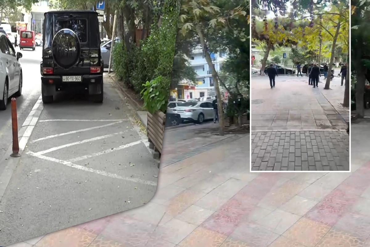 В Баку очищен участок дороги, превращенный ресторанами в парковочное место