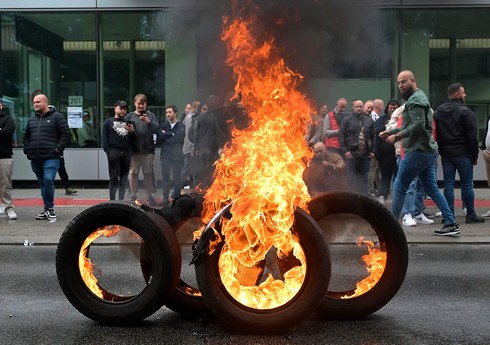 В Брюсселе проходит многотысячная забастовка против закрытия завода Audi