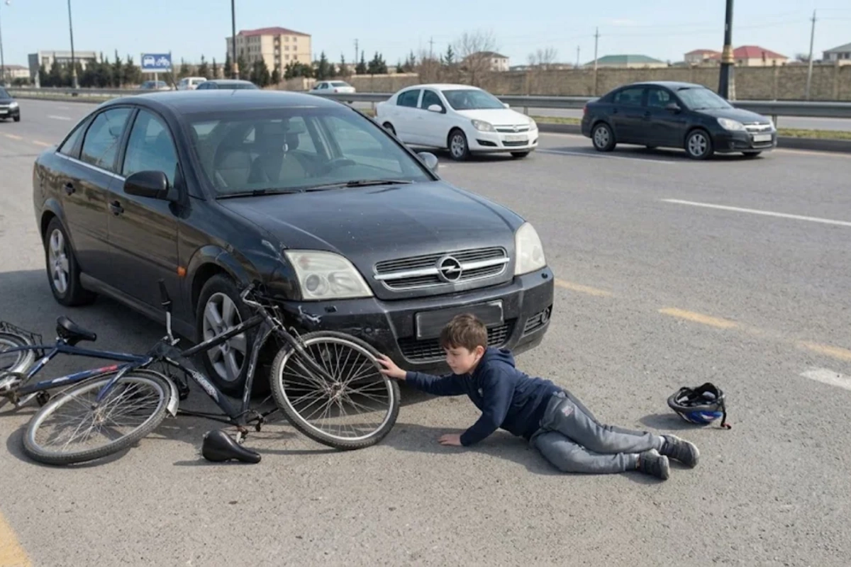 В Хачмазе автомобиль сбил двух подростков на велосипеде