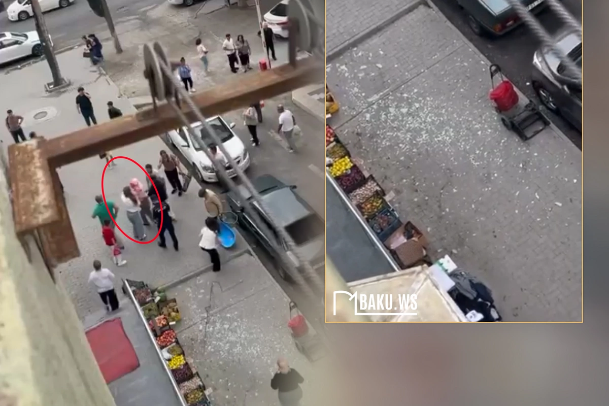 В Хырдалане разбился стеклянный балкон, осколки упали на голову женщины.