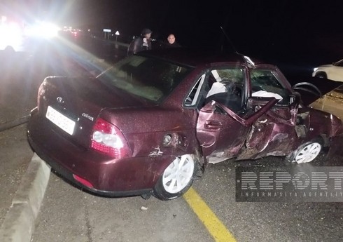 В Кюрдамире семь человек пострадали в двойном ДТП на магистрали Баку-Газах