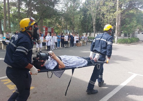 В перинатальном центре Сумгайыта прошли учения ГО