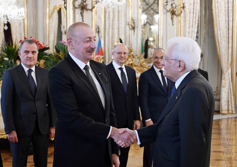 В Риме состоялся совместный рабочий обед Ильхама Алиева и президента Италии