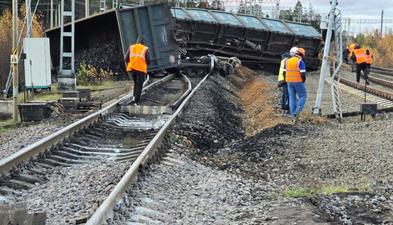 В России 22 вагона с углем сошли с рельсов