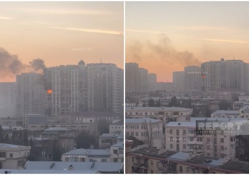 В связи с пожаром в Ясамальском районе ограничено движение транспорта