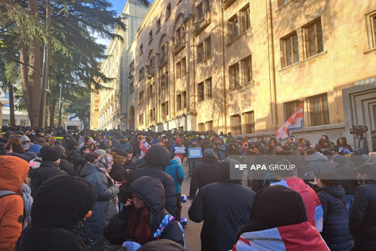 В Тбилиси перед зданием парламента началась акция протеста оппозиции-ВИДЕО
