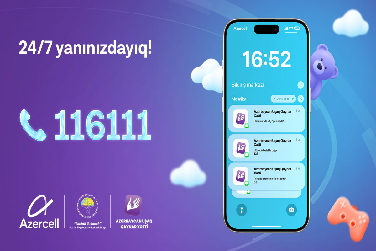 За последние 3 месяца на «Детскую горячую линию», созданную при поддержке «Azercell», поступило около 500 звонков